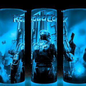 Glow in the Dark Robocop 80s Alex Murphy Police Crime Movie Cup Mug Tumbler